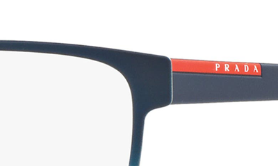 Shop Prada 55mm Rectangular Optical Glasses In Blue Gradient