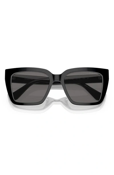 Swarovski Crystal-embellished Rectangle-frame Sunglasses In Black
