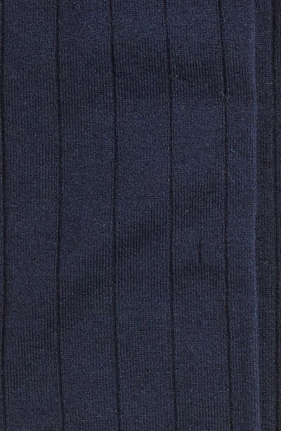 Shop Edward Armah Pima Cotton Blend Rib Dress Socks In Navy