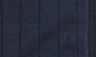 Shop Edward Armah Pima Cotton Blend Rib Dress Socks In Navy