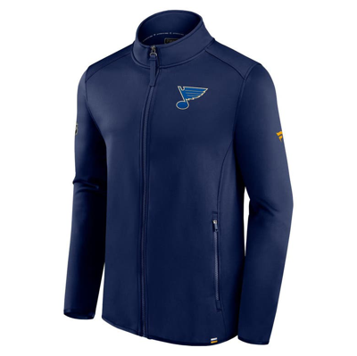 Shop Fanatics Branded  Navy St. Louis Blues Authentic Pro Full-zip Jacket