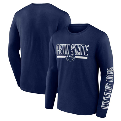 Shop Profile Navy Penn State Nittany Lions Big & Tall Two-hit Graphic Long Sleeve T-shirt