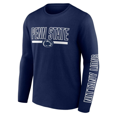 Shop Profile Navy Penn State Nittany Lions Big & Tall Two-hit Graphic Long Sleeve T-shirt
