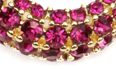 Shop Panacea Pavé Crystal Hoop Earrings In Pink