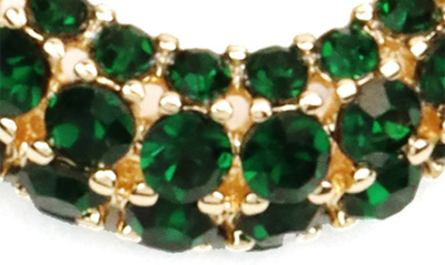 Shop Panacea Pavé Crystal Hoop Earrings In Green