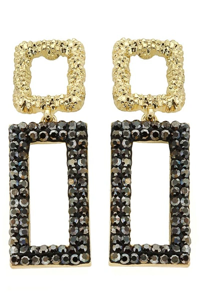 Shop Panacea Luxe Rectangle Drop Earrings In Hematite