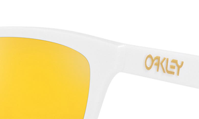 Shop Oakley Frogskins 54mm Polarized Rectangular Sunglasses In White
