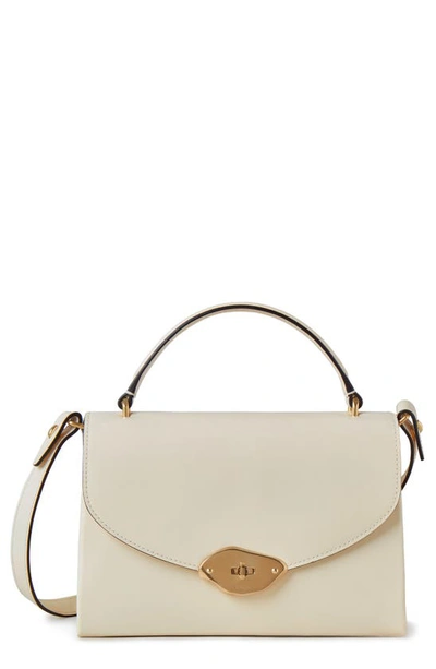 Mulberry Lana High Gloss Leather Top Handle Bag In Eggshell