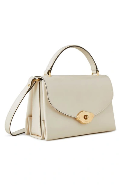 Mulberry Lana High Gloss Leather Top Handle Bag In Eggshell