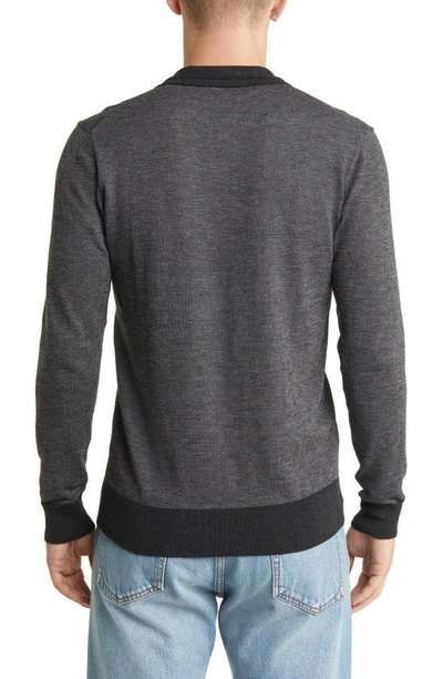 Shop Rails Greenwich Two Tone Long Sleeve Polo Sweater In Twilight Ice