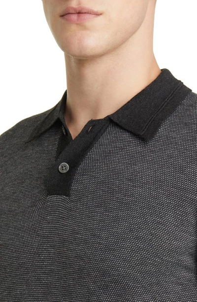 Shop Rails Greenwich Two Tone Long Sleeve Polo Sweater In Twilight Ice