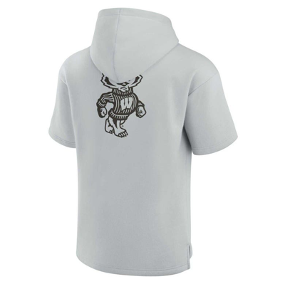 Shop Fanatics Signature Unisex  Gray Wisconsin Badgers Elements Super Soft Fleece Short Sleeve Pullover Ho
