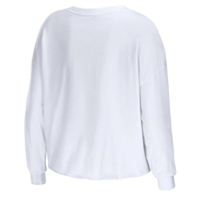 Shop Wear By Erin Andrews White Usc Trojans Diamond Long Sleeve Cropped T-shirt