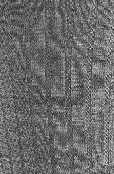 Shop Canali Wool Blend Rib Dress Socks In Grey
