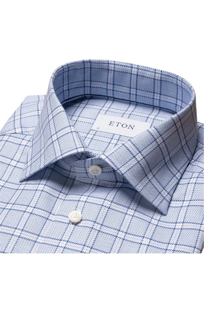 Shop Eton Contemporary Fit Check Twill Dress Shirt In Dark Blue