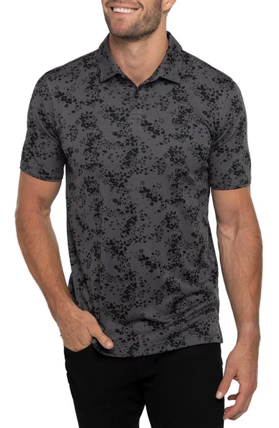 Shop Travismathew A Little Spice Floral Polo In Heather Forged Iron