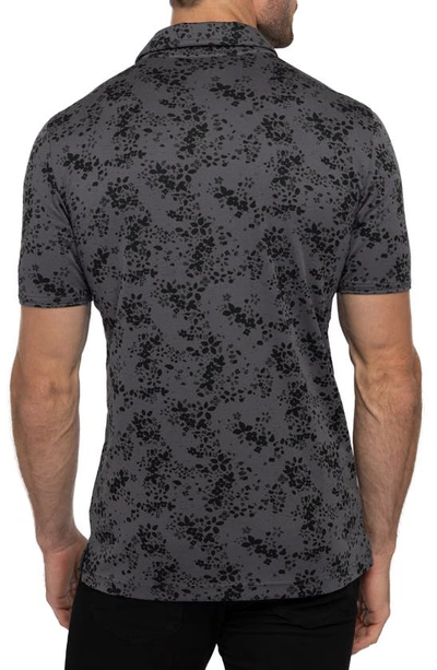 Shop Travismathew A Little Spice Floral Polo In Heather Forged Iron