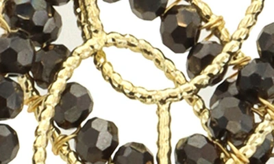 Shop Panacea Beaded Link Drop Earrings In Hematite