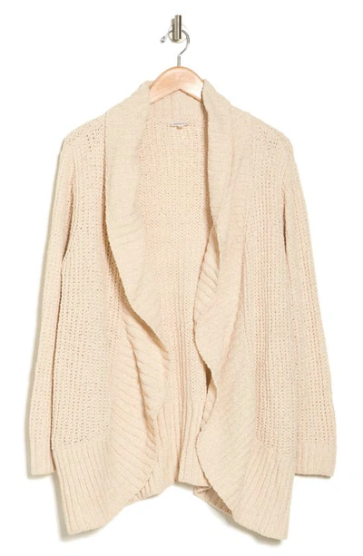 Shop Jaclyn Smith Open Front Cocoon Cardigan In Sesame Combo