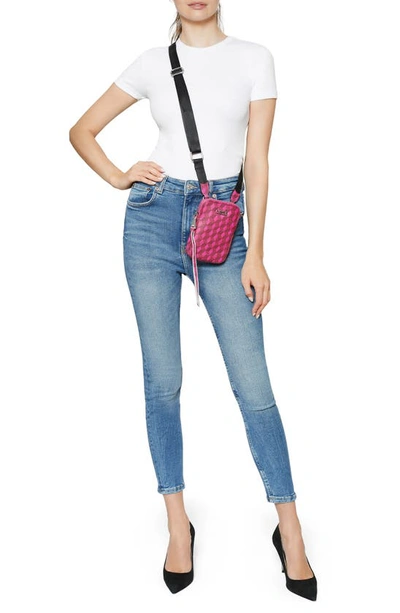 Aimee Kestenberg Capri Quilted Leather Crossbody Phone Bag In Magenta Diamond