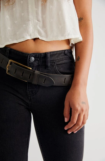 Free People Wtf Jona Leather Belt In Black