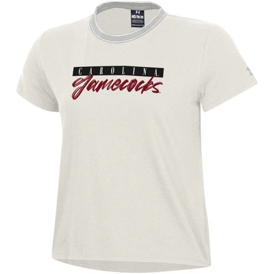 Shop Under Armour White South Carolina Gamecocks Iconic T-shirt In Cream
