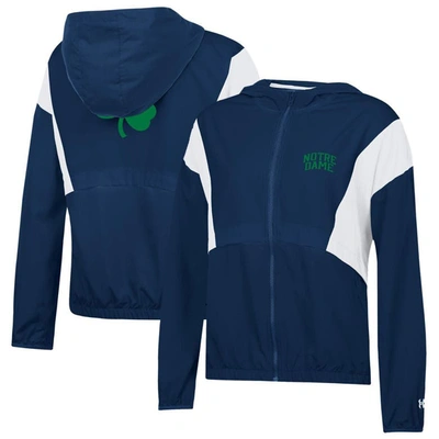 Under Armour Women's  Navy, White Notre Dame Fighting Irish Game Day Full-zip Jacket In Navy