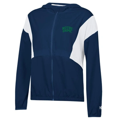 Shop Under Armour Navy/white Notre Dame Fighting Irish Game Day Full-zip Jacket