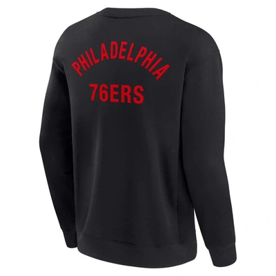 Shop Fanatics Signature Unisex  Black Philadelphia 76ers Super Soft Pullover Crew Sweatshirt