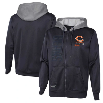 Shop Outerstuff Navy Chicago Bears Combine Authentic Field Play Full-zip Hoodie Sweatshirt