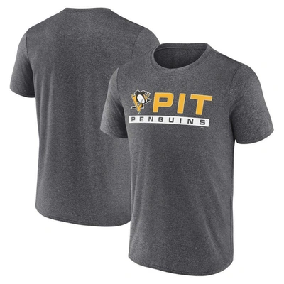 Shop Fanatics Branded Heather Charcoal Pittsburgh Penguins Playmaker T-shirt