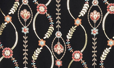 Peek Aren't You Curious Kids' Infinity Vine Floral Print Puff Sleeve Dress In Black Print