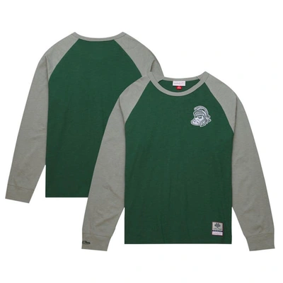 Shop Mitchell & Ness Green Michigan State Spartans Legendary Slub Raglan Long Sleeve T-shirt