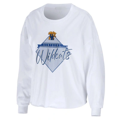 Shop Wear By Erin Andrews White Kentucky Wildcats Diamond Long Sleeve Cropped T-shirt