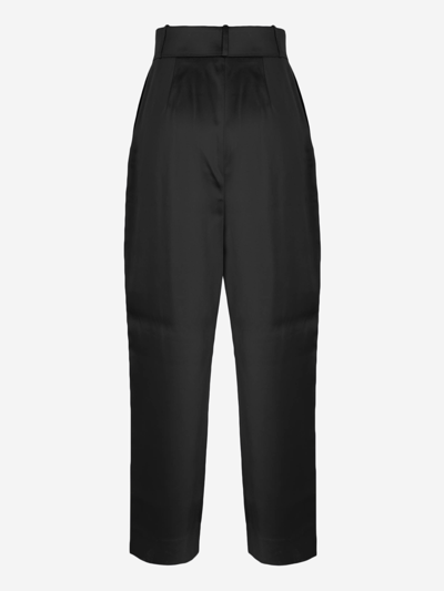 Shop Totême Fabric Trousers In Black