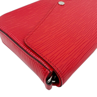 Pre-owned Louis Vuitton Leather Clutch Bag In Red