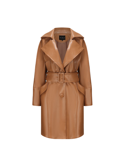 Shop Nana Jacqueline Keira Leather Trench Coat (brown) (final Sale)