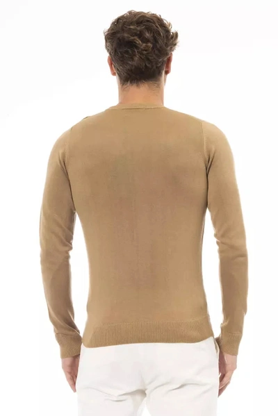 Shop Baldinini Trend Beige Modal-cashmere Crew Neck Men's Sweater