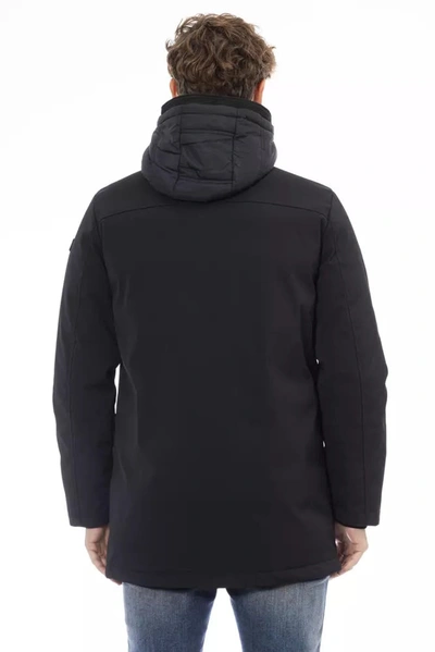 Shop Baldinini Trend Elegant Monogrammed Long Men's Jacket In Black