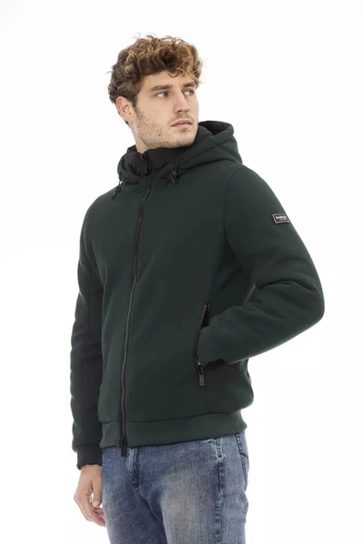 Shop Baldinini Trend Elegant Monogram Zippered Men's Jacket In Green