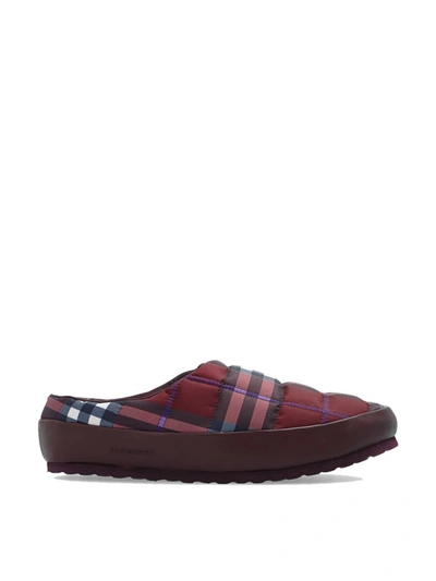 Shop Burberry Northaven Check Logo Mules Slippers In Multiple Colors