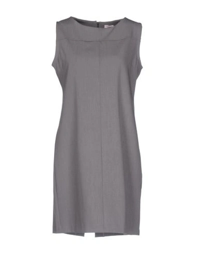 Shop Rossopuro Woman Mini Dress Grey Size Xl Polyester, Viscose, Elastane