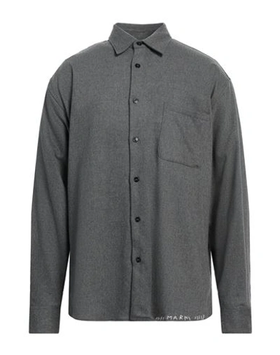 Shop Marni Man Shirt Grey Size 38 Virgin Wool, Polyamide, Elastane