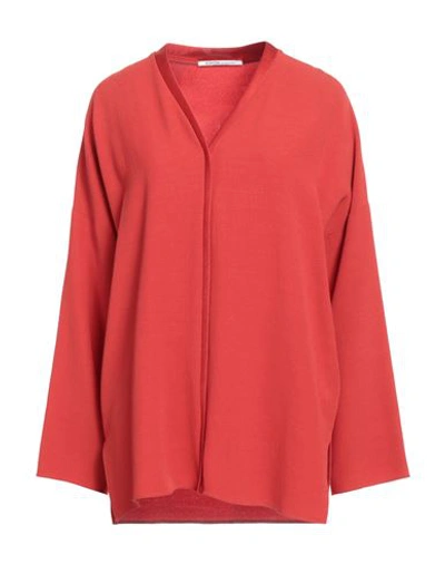 Shop Agnona Woman Top Red Size 10 Wool, Acetate, Viscose