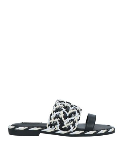 Liu •jo Woman Sandals Black Size 8 Textile Fibers In Black