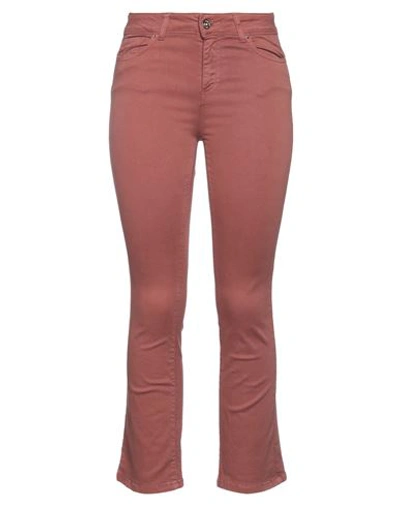 Shop Fracomina Woman Pants Pastel Pink Size 26 Cotton, Elastane