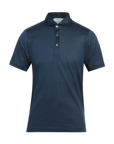 Shop Gran Sasso Man Polo Shirt Blue Size 36 Cotton