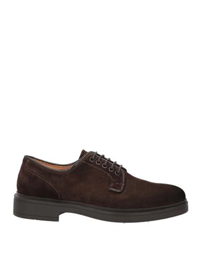 Shop Fabi Man Lace-up Shoes Dark Brown Size 7 Soft Leather