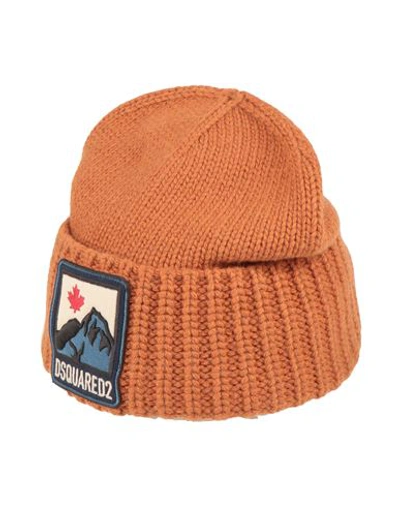 Dsquared2 Man Hat Camel Size S Wool, Viscose, Polyamide, Cashmere In Beige