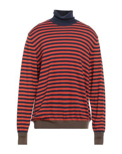 Mqj Man Turtleneck Orange Size 42 Wool, Acrylic In Orange